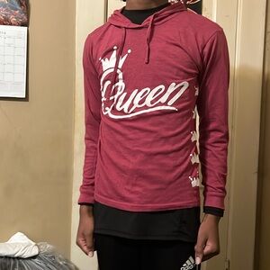 Girls hoodie without pockets in a pink purple color